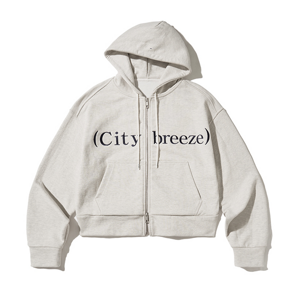 [CITYBREEZE] Mute Logo Zip-up Hoodie_OATMEAL