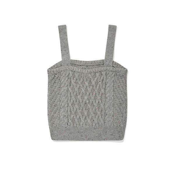 ktown4u.com : [Wacky Willy] [25FW] Women's Cable Knit Bustier Gray
