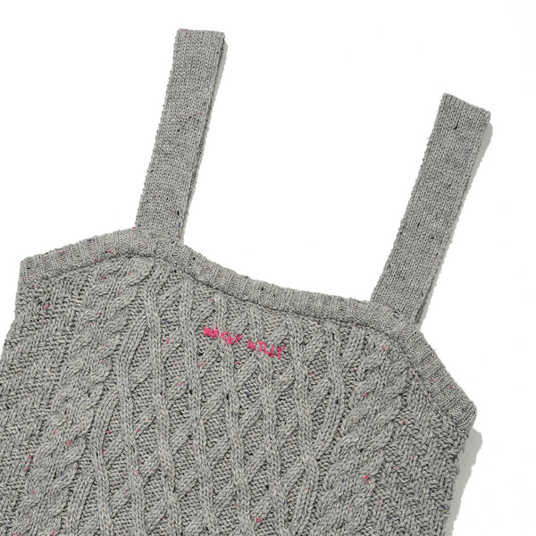 ktown4u.com : [Wacky Willy] [25FW] Women's Cable Knit Bustier Gray