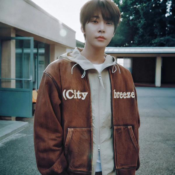 [CITYBREEZE] 빈티지 뮤트 로고 집업_BROWN