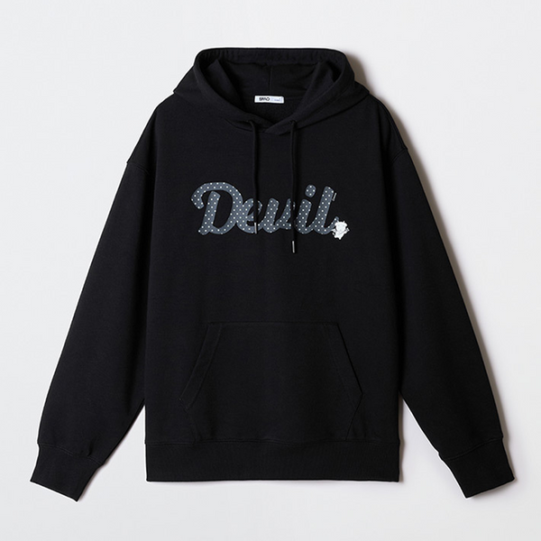 [SPAO] [가나디] 악마 후드 스웨트셔츠(BLACK)