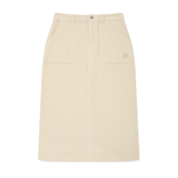 [Wacky Willy x GISELLE] [25FW] Women's Corduroy Long Skirt Cream
