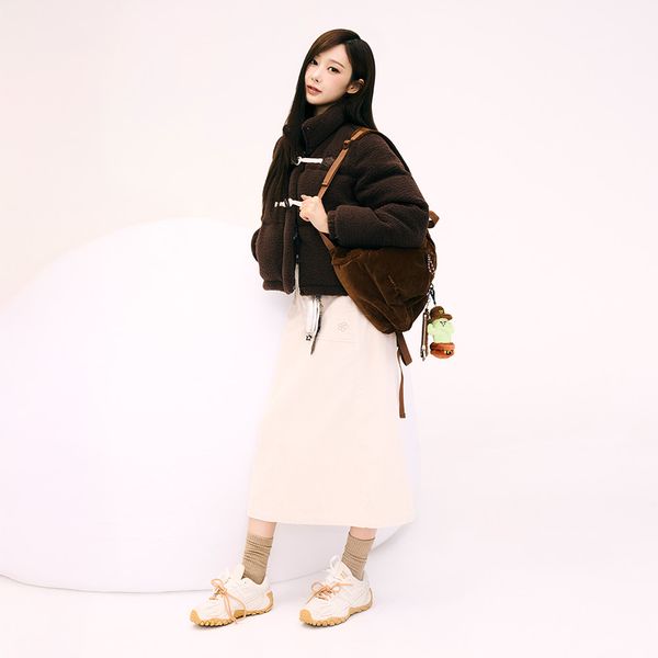 [Wacky Willy x GISELLE] [25FW] Women's Corduroy Long Skirt Cream