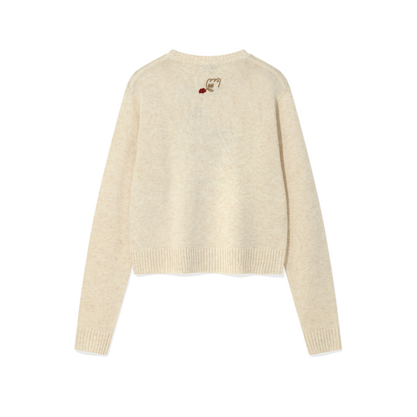 [Wacky Willy x GISELLE] [25FW] Women's Leo Graphic Grunge Pullover Cream