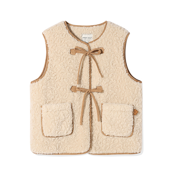 [Wacky Willy x GISELLE] [25FW] Women's Fleece Vest Cream