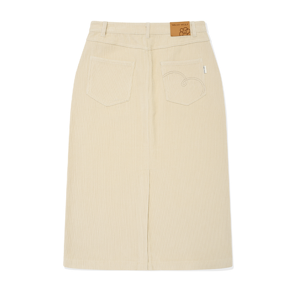 [Wacky Willy x GISELLE] [25FW] Women's Corduroy Long Skirt Cream