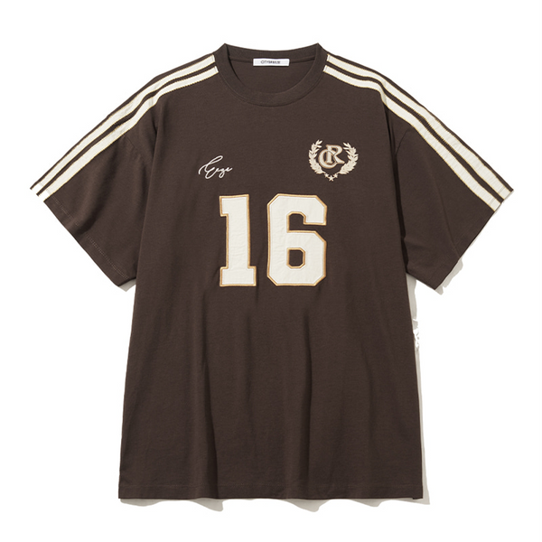 [CITYBREEZE] 复古运动编号短袖T恤_棕色