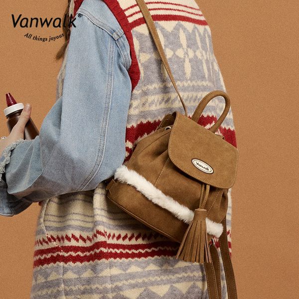 [VANWALK] Leather Flap Mini Backpack (3color)