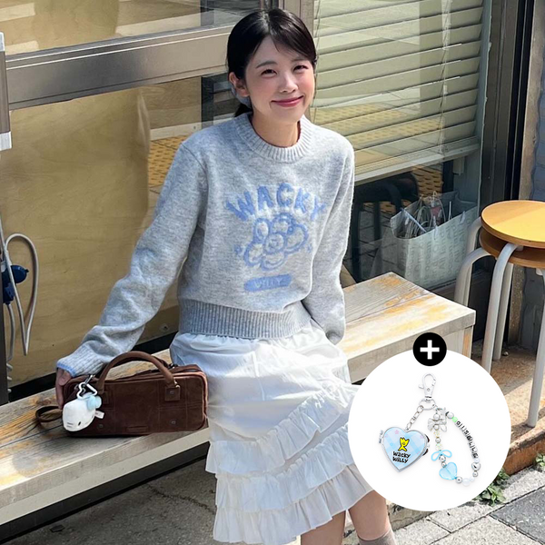 [Wacky Willy] [25FW] Women's Big Lily Graphic Pullover Gray S