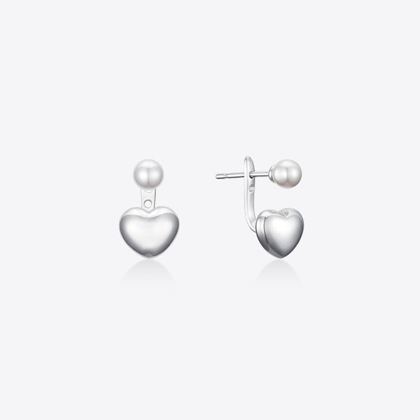 [MSGRN] Pearl & Drop Heart Earrings