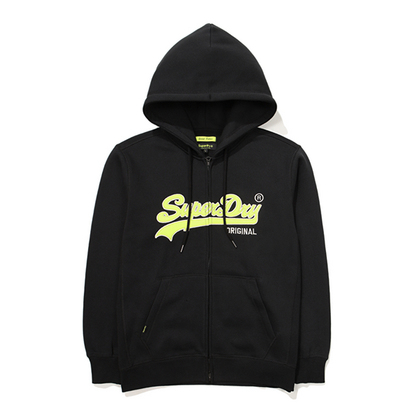 [NCT드림 착용] [슈퍼드라이] N-팩 빈티지 투웨이 후드 집업 블랙