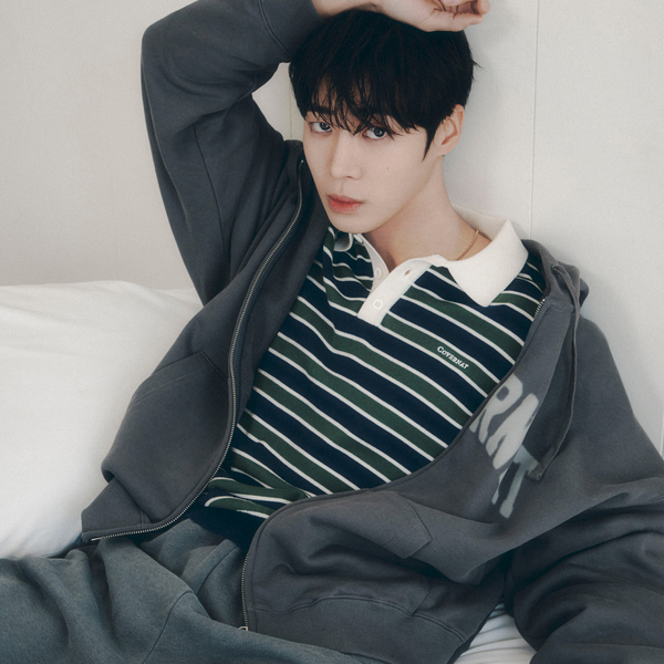 [COVERNAT] ストライプカラーニット_グリーン