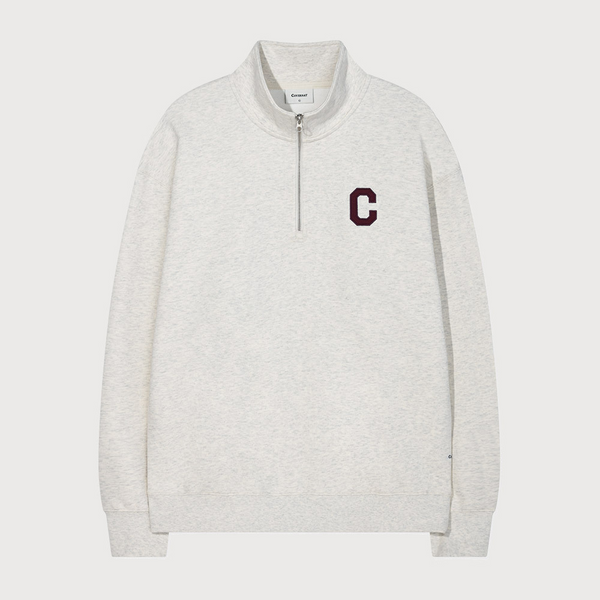 [COVERNAT] C标志半拉链卫衣_燕麦色