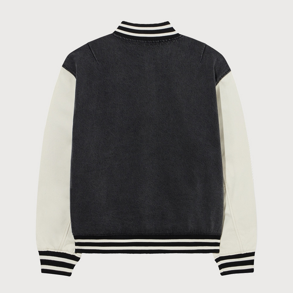 [COVERNAT x SOOBIN] 环锭纺C标志牛仔棒球夹克_黑色 XL