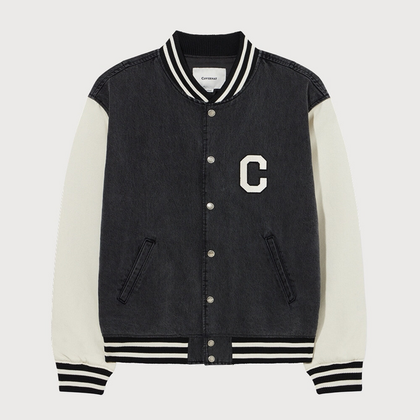 [COVERNAT] リングスパンCロゴデニムバーシティ_ブラック