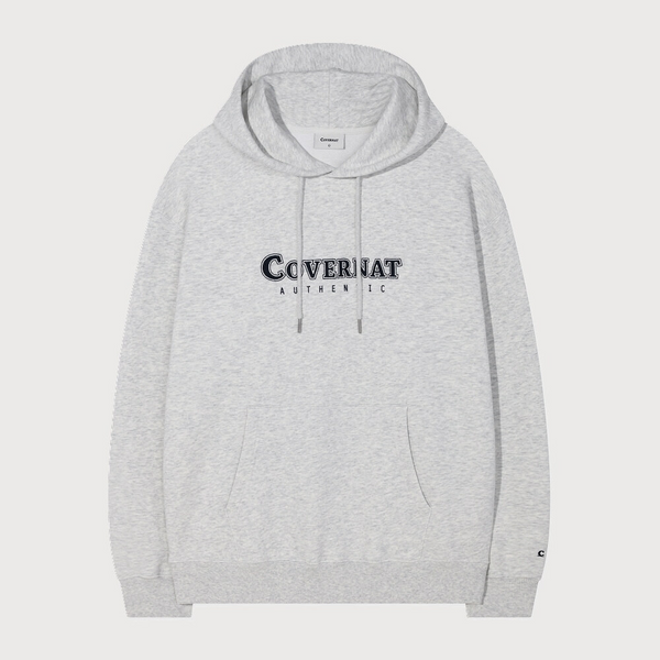 [COVERNAT] センターロゴフーディー_ヘザーグレー
