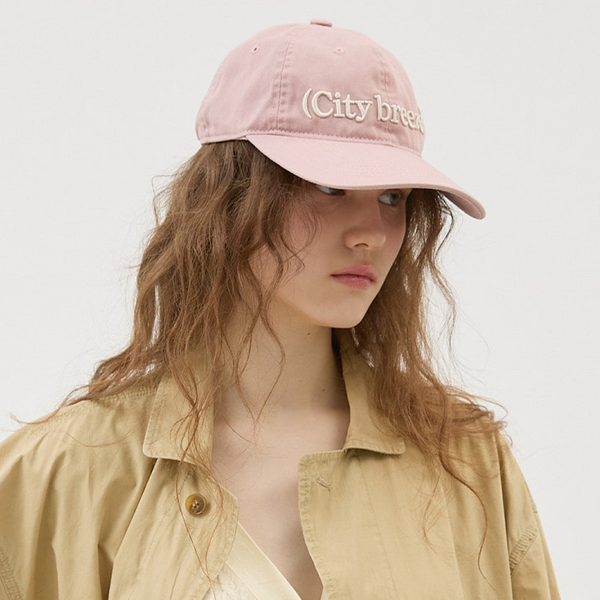 [시티브리즈] 뮤트 로고 자수 와이드 볼캡_인디 핑크