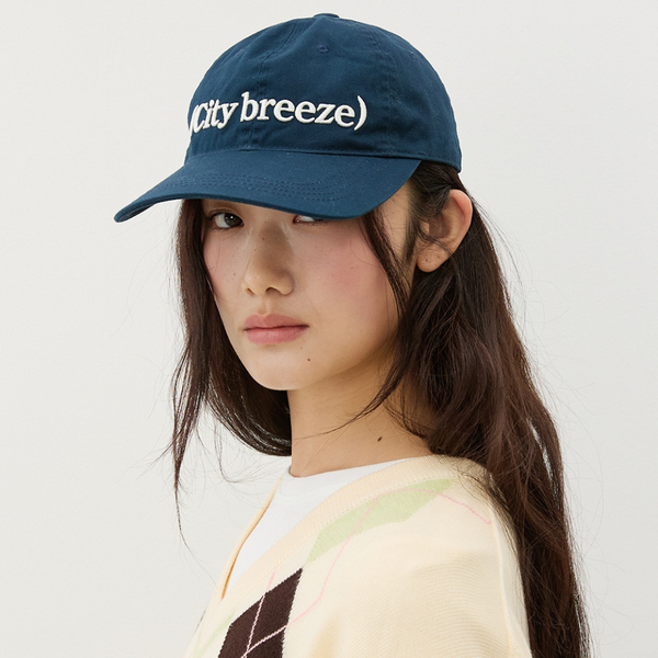 [시티브리즈] 뮤트 로고 자수 와이드 볼캡_네이비