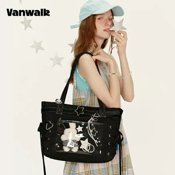 [Vanwalk] See-through Re-edition Stella Tote Bag / Black