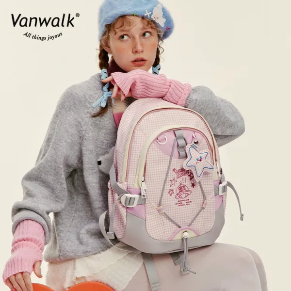 [Vanwalk] Triangle Re-edition Backpack #2 / Check Pink