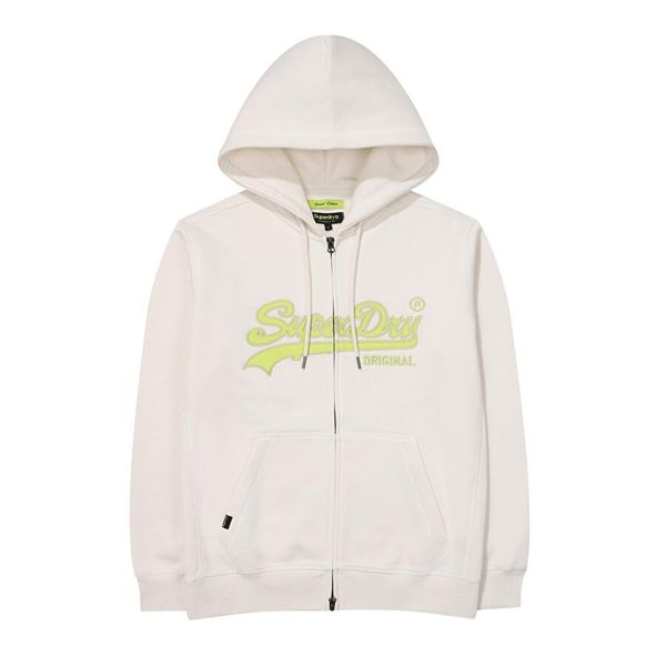[Superdry] N-Pack Vintage Two-Way Zip-Up Hoodie White XL