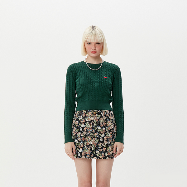 Small Cherry Round Knit KA [Green]