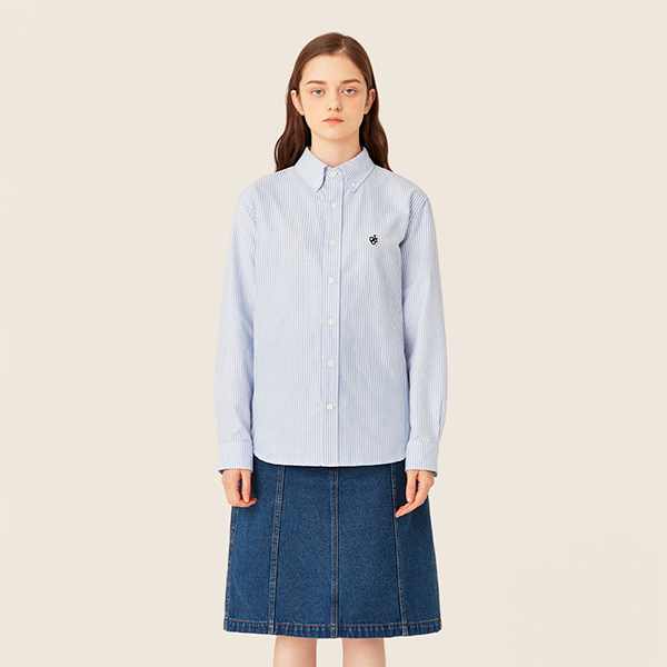 [5252 BY O!Oi] Basic Patch Oxford Shirts [Sky Blue][M]